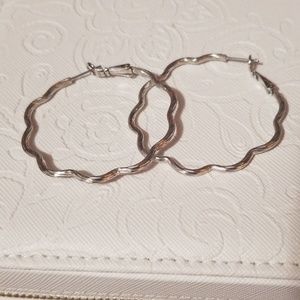 Lia Sophia silver hoop earrings